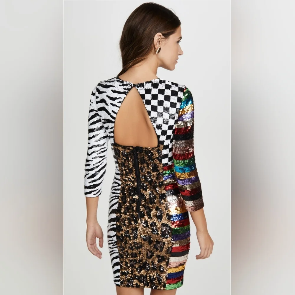 Alice + Olivia Jae Sequin Mini Dress Size 6 - Picture 9 of 16